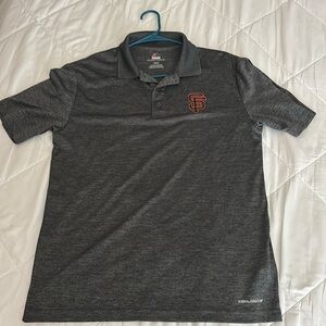 Majestic Mens Polo Shirt Short‎ Sleeve San Francisco Giants MLB Golf Large Gray